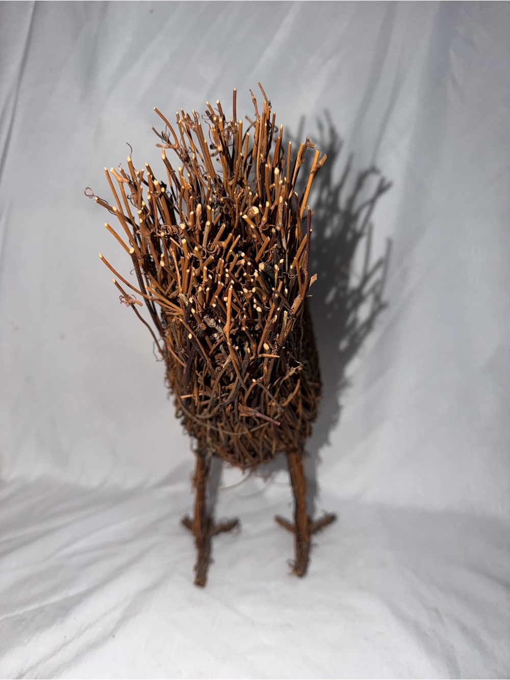 Vintage Rustic Grapevine / Twig Rooster Figurine Sculpture – 12" Tall - Picture 4 of 8